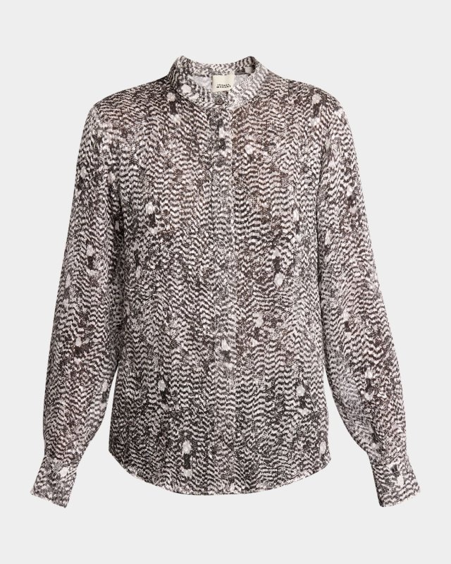Ilda Long-Sleeve Button-Down Top